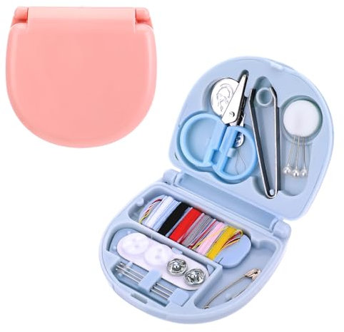 AHQiZFX 2 Set Nähset Mini Reise,Nähset Grundausstattung Klein,Tragbares Reise Näh Reparaturzubehör,Mini Nähprojekt Set mit Faltbarem Etui,für Reisen Erwachsene Anfänger Zuhause Notfall DIY Nähzubehör