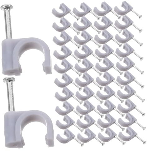 TOKIDNY 100pezzi Clip Per Cavi e Fili Fermacavi Chiodi Clip Per Gestione Cavi Elettrici Fissaggi Per Pareti e Oggetti Installazione Facile e Veloce