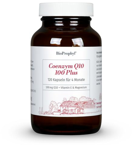 BioProphyl® Coenzym Q10 100 plus - 100 mg reines Q10 aus fermentativer Herstellung mit Vitamin E - 120 vegetarische Kapseln