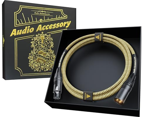 AA AUDIO ACCESSORY Gold Series Star Quad Studio XLR Cables 2M, Neutrik Connectors, 19AWG OFC, Kevlar-Reinforced Nylon Braided Handmade Microphone Cable, 100% OFC Braid and Al-Foil Shielding | Gold Plated Neutrik Connectors Microphone Cord, Kevlar-Reinforced Nylon Braided, 100% Coverage OFC Braided and Al-Foil Shield