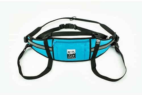 Sali Kuristo Belt Türkis Hüftgürtel Canicross Skijöring Dogtrekking (L/XL)