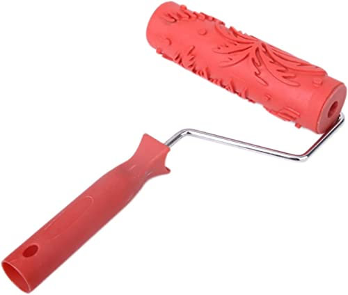 CTRSM Strukturwalze, gemusterte Farbwalze, 7-Zoll-Malerroller Wanddekoration Empaistic Holzmaserung Blumenmuster Malerroller mit Kunststoffgriff Wand