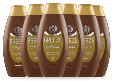 BREEZE | Argan-duschschampo och duschtvål, 6 x 400 ml
