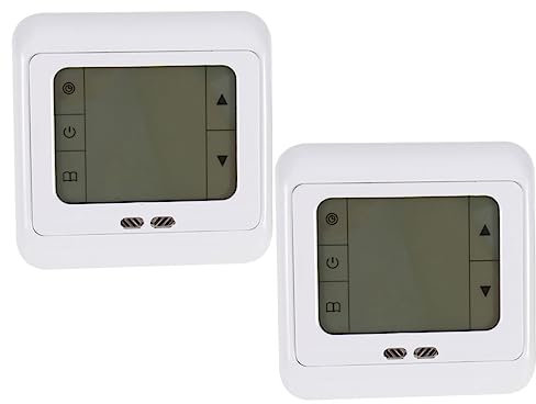 VILLCASE 2pezzi Regolatore Temperatura Termostato Digitale Programmabile Per Riscaldamento Touch Screen e Display Lcd Retroilluminato Bianco