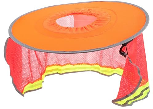 NUOBESTY Visière Bord Protection Solaire de Casque Chantier en Orange Tissu Large Nuque et Sites de Construction et Travaux Extérieurs