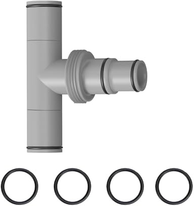 Raccordo a T per tubo da 38/32 mm di diametro, connettore per tubo da piscina da 38 mm a 32 mm, a forma di T con anelli di guarnizione, per tubo da piscina