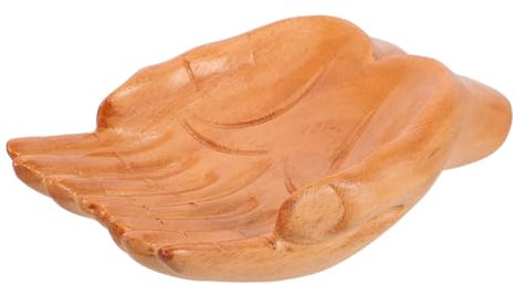 Mikikit Bol Décoratif Sculpté Main Vide-poches Entrée Bois Plateau De Service Pour Clés Cas