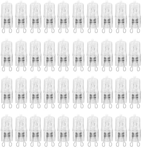 Sxmrmnx 40x Lampe à Ampoule HalogèNe RéSistante Aux Hautes TempéRatures pour Four G9 pour Ventilateurs de Fours de RéFrigéRateurs 40W 500℃ Ampoule à Broches 220V