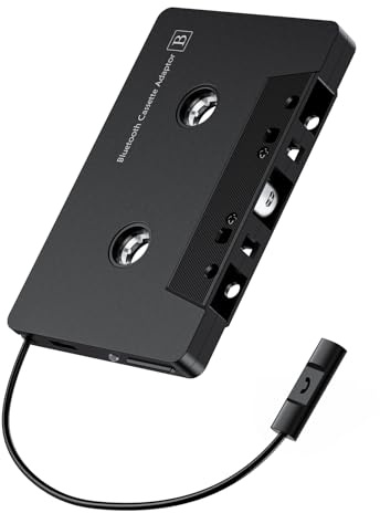 Kitgody Bluetooth Kassetten Adapter für Autoradio, Auto-Audio-Kassette auf AUX-Adapter mit Bluetooth 5.0, Freisprechfunktion, Schwarz