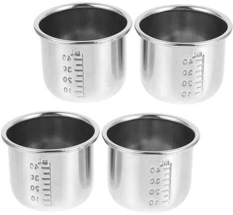 WEKADRIN 4 Pezzi Coppa medicinale con scala misurino per medicinali tazza graduata strumento misurazione ispessito misurino per farmaci Acciaio inossidabile