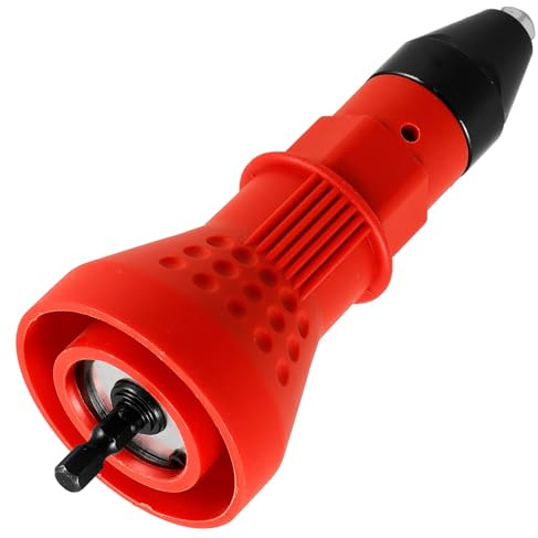 ERINGOGO Adattatore di Conversione per Rivettatrice Elettrica Attacco per Trapano Inserto Resistente all'Usura Accessorio Versatile per Rivettatrice Colore Rosso per Uso Professionale