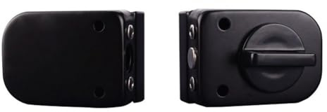 CashMuch Serrure de porte en verre noir, installation sans perçage, loquet de commande coulissant Sus304 en acier inoxydable pour portes en verre de 8 à 12 mm d'épaisseur