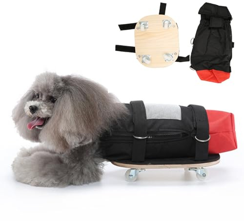 Dog Wheelchair for Back Legs - Lightweight Mobility Aid for Disabled Pets Canine Support Scooter for Aging Dogs Easy-to-Use Back End Drag Bag with Wheels