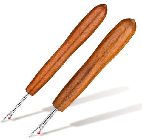Easusy Seam Rippers, 2PCS Wood Handle Stitch Unpicker Tool, Quick Unpick | Seam Rippers for Sewing, Quilting and DIY Craft, Unpicker Sewing Tool, Quick Unpick Seam Ripper