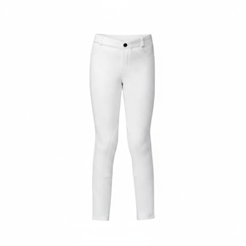 KESOTO Pantalones de Equitación para Niños Pantalones Mallas Jodhpurs Breeches con Tejido Suave y Transpirable Ajuste Ceñido y Flexible Detalles para Montar, White, 120