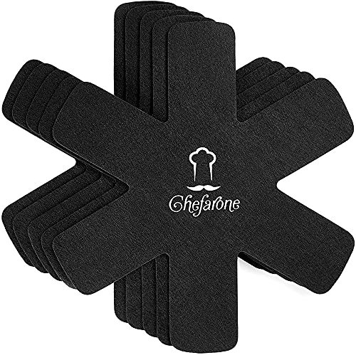 Chefarone - Proteggi Pentole e Protezioni Salvapadelle - Set 5 Pezzi - Lunghezza 38CM - Perfetti per Pentole e Padelle Antiaderenti in Acciaio Inox, Ghisa, Ceramica - Separatori Padelle