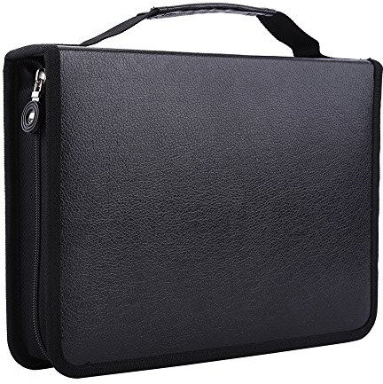 150 Slots PU Leather Fabric Pencil Case Large Capacity Zippered Pen Bag Pouch with Handle Strap Multi-Layer Art Pencils Storage Organizer Stationary Case (Color : Black)