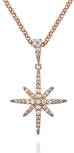 namana Northern Star Pendant Necklace for Women Teen Girls Elegant Necklace for Women with Cubic Zirconia Stones, Sparkling North Star Jewelry for Women with Gift Box
