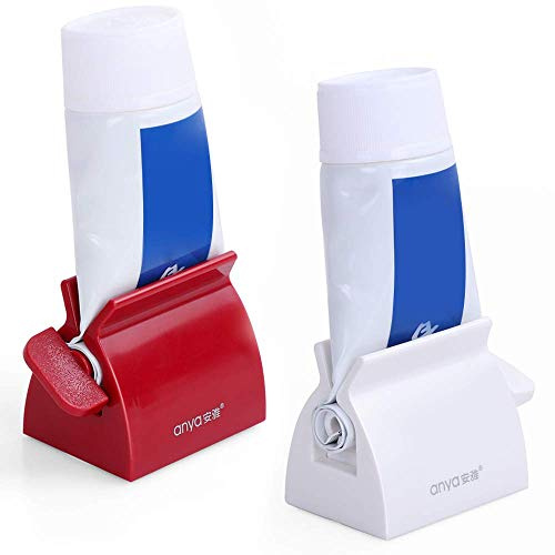 2PCS Pasta de Dientes Exprimidor Rolling Pasta de Dientes Dispensador de Tubo Soporte para baño