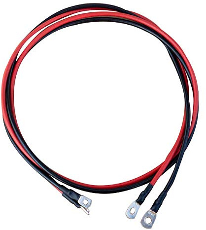 ECTIVE Batteriekabel – M6/M8, 1,5 m, rot/schwarz, Kupfer, 10 mm² - Massekabel, Batterieladekabel, Stromkabel mit Ringösen für 12V Motorrad Batterie, Versorgungsbatterie, Traktionsbatterie