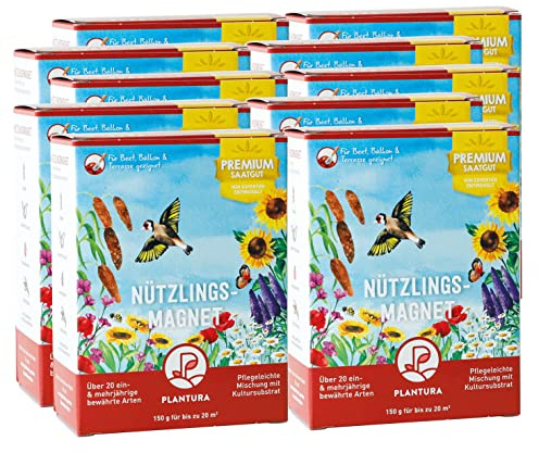 Plantura Nützlingsmagnet, 1500 g, Premium-Saatgut für Nützlingswiese, EIN- & mehrjährige Blumenmischung für Beet & Topf