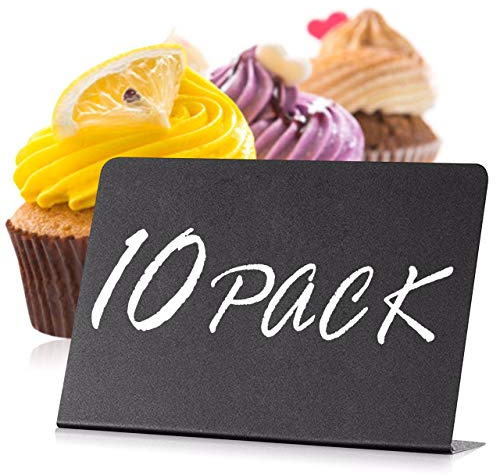 10 Mini Tafeln zum Beschriften - Kreidetafel klein 7x10 - Buffet Kreidetafeln aus hochwertigem Kunststoff - Kleine Tafeln - Preisschilder Tafel als Aufsteller - Tischtafel - Schilder zum Beschriften