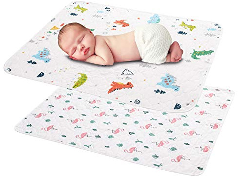 Catteyonce Baby Portable Diaper Changing Pad,Waterproof Changing Mat,Soft Comfortable,Foldable Travel Pad,Toddler Essentials Must Haves,Newborn Shower Gifts(2 Pcs-27x35)