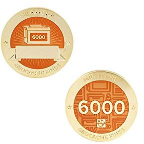 6000 Finds/Funde Coin + Tb !!gefunden Geocaching Milestone Geocoin and Tag Set