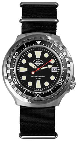 BOMBFROG Herren Taucheruhr NATO Armband Kampfschwimmer Professional 500 m