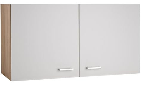 Nicht Zutreffend Küchenschrank - Eiche Sonoma - Weiß - 2 Türen - B 100 x H 54 x T 35 cm - Hängeschrank Oberschrank