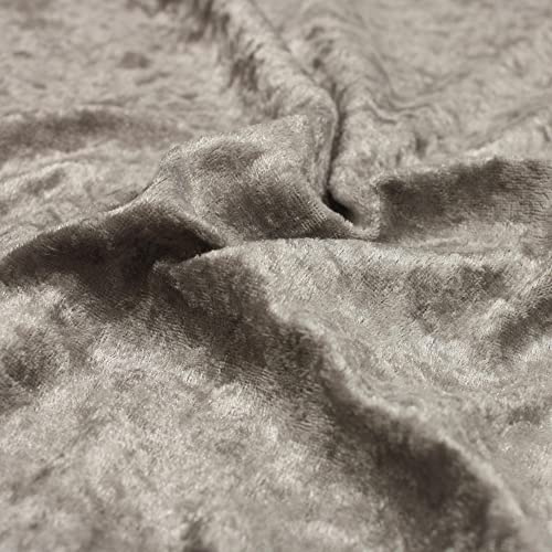 Hans-Textil-Shop Samtstoff Grau Silber – Pannesamt Stoff Meterware 140 cm – Deko Samt, Faschingsstoff, Velour Polyester – für Karneval, Bekleidung, Tischdecken, Kissen, Deko
