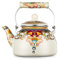 Hengqiyuan Emaille-Wasserkocher Für Induktionskocher Gasherde, Kaffeekanne Nostalgischer Vintage-Induktionskocher Wasserkocher, Mit Tradition/Retro-Ausguss Oder Herdplatte Haushalt,4L