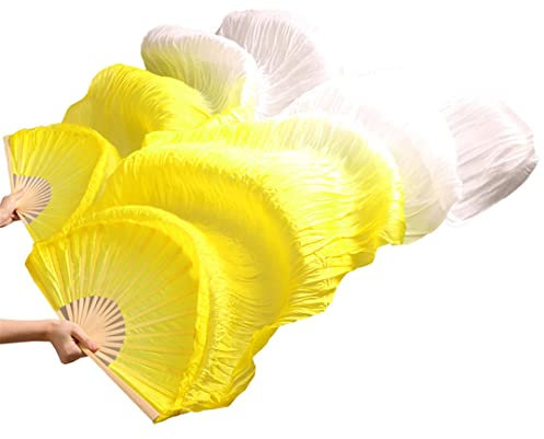Stage Performance Bauchtanz-Fans, 100 % echte Kunstseide, abgestuft, Farbtanz, Zubehör, Bauchtanz, 180 x 9 cm, Seidenschleier, Fans, Figur 13 210, Kunstseide
