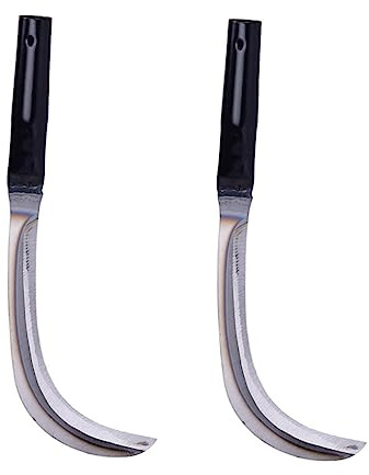 Yardwe 13 Inch Scythe Mowing Knife with Sharp Rustproof Steel Blade for Gardening Weeding and Lawn Care with Comfortable Grip