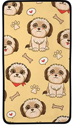 rethyrel Handtücher mit Shih Tzu-Hund, Korallensamt, Gesichtshandtücher, Waschlappen, Badetuch, Strandtuch, 40 x 71 cm