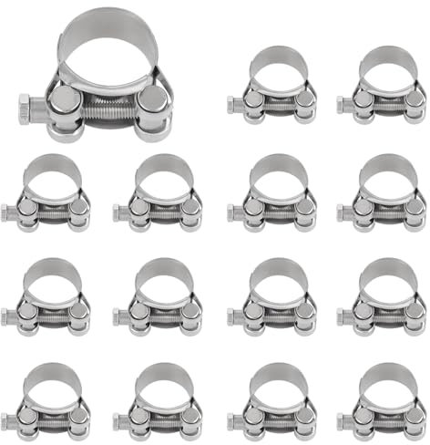 15 Stück Rohrschellen 29-31mm Gelenkbolzenschelle Edelstahl Schlauchschellen Gelenkrohrschelle Verstärkte Stahlrohr Schlauchklemmen Verschlüsse 201 Edelstahl Schlauchschelle für Schneckengetriebe