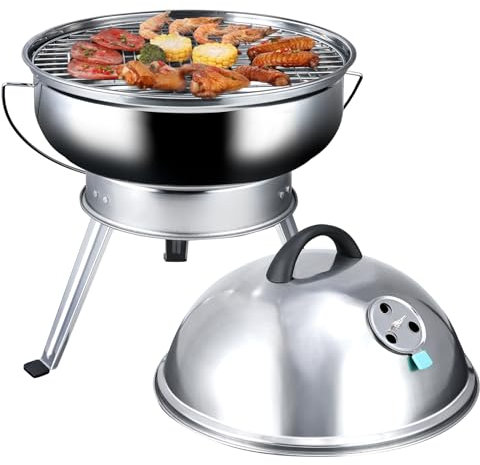 KASEDA 15 pollici professionale in acciaio inox braai, griglia portatile a carbone, griglia pieghevole gambe