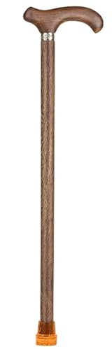 Gehstock für Männer und Frauen, Ergonomischer Gehstock aus Holz mit Natürlichem Finish und Gummispitze, 95cm (Size : 37.4in/95cmA)