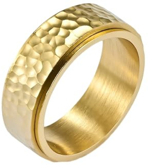 KnBoB 8MM Titan Herren Spinner Ring Breit Schmuck Ring