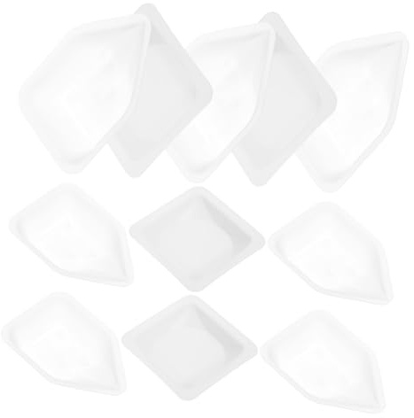 KICHOUSE 100pièces Coupelles De Pesée Plastique Réutilisables Bateaux De Pesée Pour Laboratoire Plats Légers Pour Peser Poudre De Barquettes Carrées Et Rhombiques