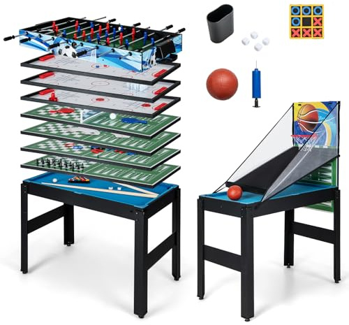 Maxmass Multi Game Table Set, Wooden Sports Tables (14 in 1, 109x58x152cm)