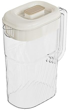 Plastic Water Jug - Iced Tea Pitcher, Fridge Water Jug | 2.5L Refrigerator Water Kettle, Durable Refrigerator Water Jug with Handle Large Capacity Liquid Jug, Juice Pitcher for Water Tea Lemonade