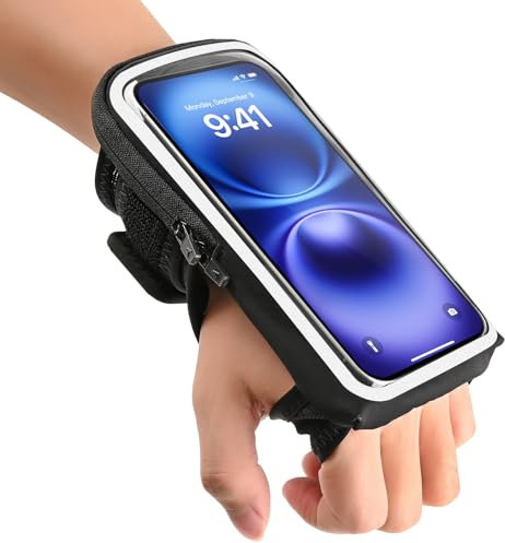Razobws Porta Cellulare Corsa Fascia da Braccio, 6,8'' Cintura del Braccio del Telefono Cellulare per iPhone 16 15 14 13 12 11 Galaxy, Avambraccio Portacellulare Braccio Running
