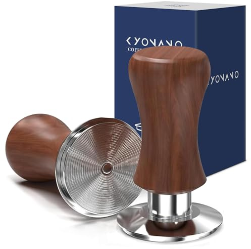 KYONANO Tamper 53,3 mm, kaffe espresso-tamper, snygg Decent Force Tamper, kalibrerad till 30 pund presstryck, 304 rostfritt stål, espressoskärmhållare, maskintillbehör