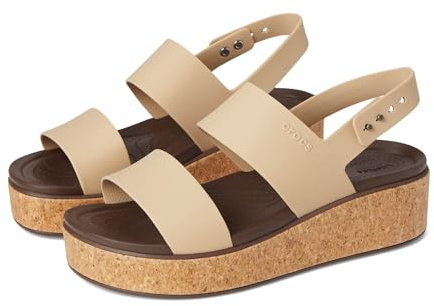 Crocs Women's Brooklyn Cork Low Wedge Chai 7 Medium