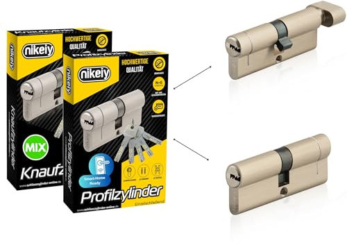 GERCAR Pro+ Schließzylinder 2er Set gleichschließend und frei kombinierbar 2 Profilzylinder mit N+G oder Knaufzylinder inkl. 10 Schlüssel - Schließanlage zusammenstellen frei konfigurieren