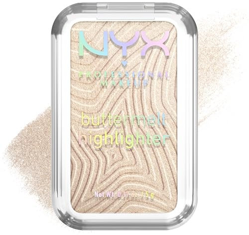 NYX Professional Makeup Illuminante In Polvere, Per un Look Luminoso, Effetto Glow e Finish Perlato, Formula Ultra Sfumabile, Buttermelt Highlighter, shade: 05 Bright and Butta, 5 g
