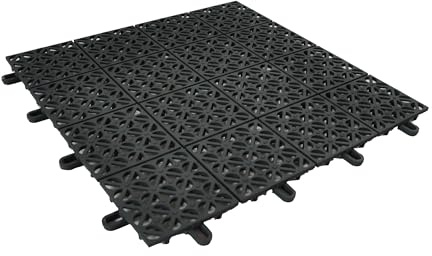 Ezooza Multiflex Piastrelle a incastro per pavimenti esterni – Confezione da 22 piastrelle per patio, 30,5 cm x 30,5 cm in plastica, drenaggio rapido, facile installazione a scatto, nessuna