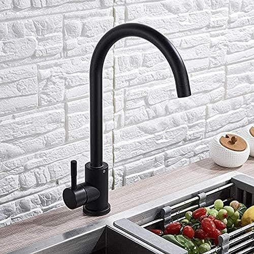 Fregadero de Cocina de Acero Inoxidable Esmerilado de Arco Alto con rotación de 360 Grados y Mezcla de Agua Caliente y fría