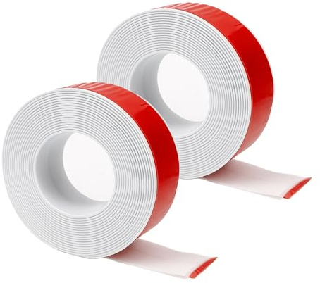 2 Bath and Wall Sealant Tapes - 3.3m x 22mm DIY Caulk Tape for Waterproof Sealing in Bathrooms, Kitchens, Showers, and Sinks, Durable, Easy-to-Apply PVC Solution